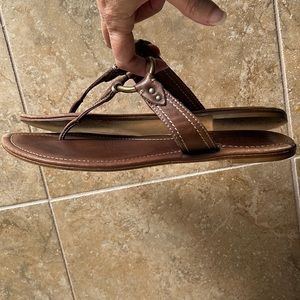 3 for $50 Sale: Sundance leather flip flops with brass O-ring